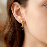 Gold Plated Clover Design Drop Earrings for Kids
