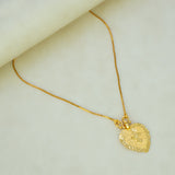 Gold Plated Heart Leaf Cross Pendant
