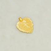 Gold Plated Heart Leaf Cross Pendant