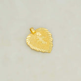 Gold Plated Heart Leaf Cross Pendant