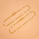 Stylish Gold Plated Curb Chain Heart Anklets