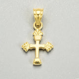Gold-Plated Small Ornate Christian Cross Pendant