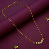 Gold Plated Five CZ Star Pendant Necklace