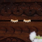 Gold-Plated Cubic Zirconia Arc Second Stud Earrings