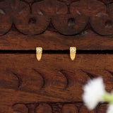 Gold-Plated Single CZ Stone Second Stud Earrings