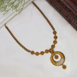 Antique Gold Plated Floral Victorian Long Necklace