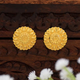 Gold-Plated Blooming Heart Stud Earrings For women