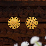 Gold Plated Sunflower Stud Earrings For Women