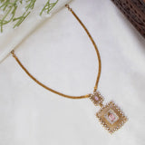 Victorian Antique Square Stone Pendant Necklace