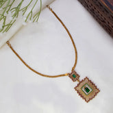 Victorian Antique Square Stone Pendant Necklace