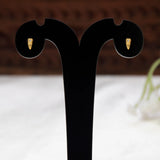 Gold-Plated Single CZ Stone Second Stud Earrings