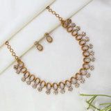 Victorian Antique Oval CZ Floral Necklace Set
