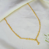 Simple Gold-Plated Textured Bead Necklace