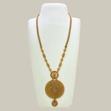 Antique Gold Filigree Round Pendant Necklace