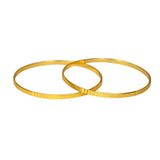 Stylish Gold Plated Daily Wear Plain Bangles on display, featuring a sleek design with a subtle textured pattern.