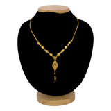 Delicate-Gold-Plated-Mesh-Pendant-Beaded-Necklace