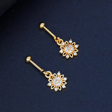 Delicate Floral CZ Gold Plated Bugadi Earrings