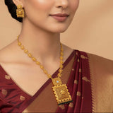 Designer Big Square Filigree Pendant Necklace