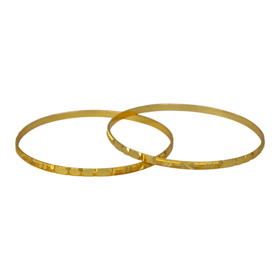Contemporary Gold Plated Designer Cutting Bangles showcasing a diamond-cut design, perfect for everyday and special occasions.