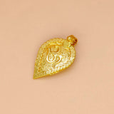 Divine Gold Plated Leaf Om Pendant