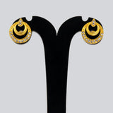 Crescent Gold Plated Stone Stud Earrings
