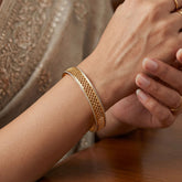 Two-Tone Net Bangle – Timeless Elegance with a Modern Twist