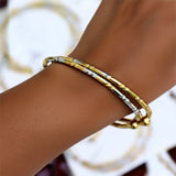 Dual-Tone-Textured-Openable-Bangle