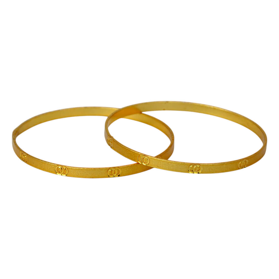 Elegant Matte Gold Plated Designer Bangles displayed, showcasing smooth finish and delicate patterns for versatile wear.