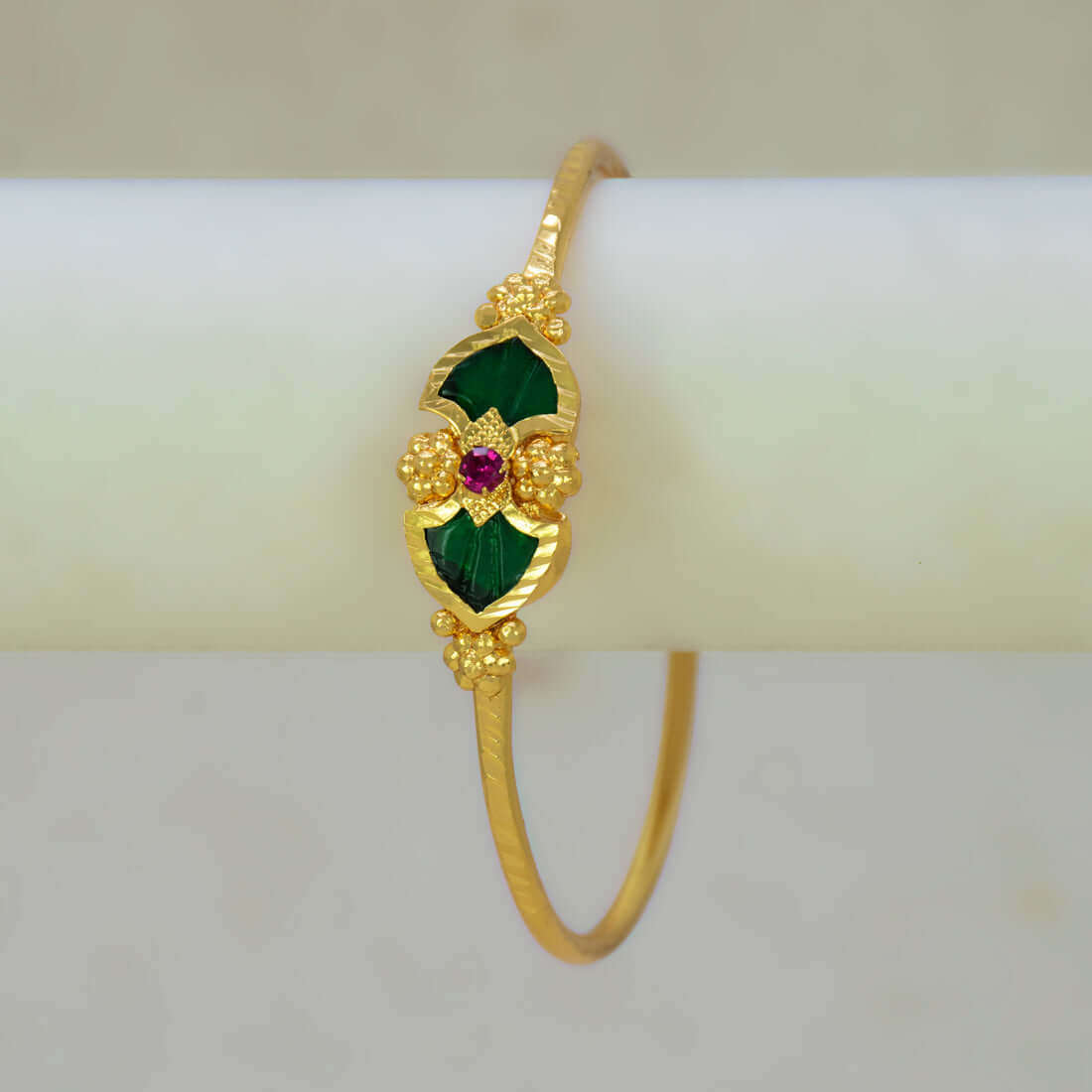 Elegant Gold-Plated Double Palakka Bangle for Women