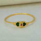 Elegant Gold-Plated Double Palakka Bangle for Women