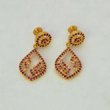 Ruby Stone Teardrop Drop Earrings
