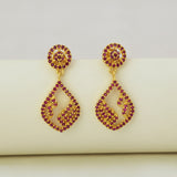 Ruby Stone Teardrop Drop Earrings