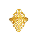 Elegant Long Pattern Gold Plated Statement Finger Ring