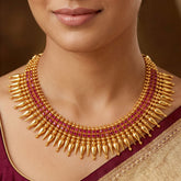 Elegant Ruby Stone Traditional Jasmine Necklace