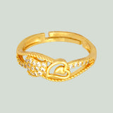 Elegant-gold-plated-adjustable-CZ-heart-design-finger-rings