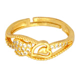 Elegant-gold-plated-adjustable-CZ-heart-design-finger-rings