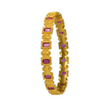 Elegant Rectangle Ruby Stone Bangle featuring semi-precious ruby stones and intricate design.