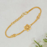 Elegant Gold Plated Flower Chain Bracelet