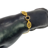 Elegant Gold Plated Square Green Black Stone Ladies Bracelet