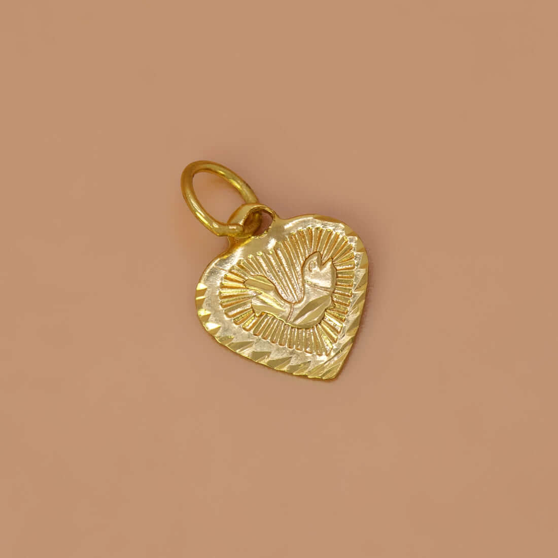 Small Gold-Plated Designer Fish Heart Pendant