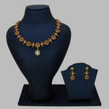 Floral CZ Stone Gold-Plated Necklace Earring Set