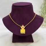Gold Plated South Indian Square Pendant Necklace