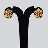 Gold Plated Snowflake Stone Stud Earrings