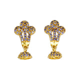 Glorious Purple CZ Big Crown Stud With Small Jhumka