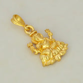 Gold Plated Ganesha Idol Pendant featuring a detailed four-armed Ganesha in gold-tone finish.