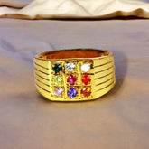 Gent-s-gold-plated-nava-ratna-finger-ring