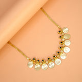 एथनिक गोल्ड प्लेटेड ब्लैक सीजेड हेड कासु नेकलेस