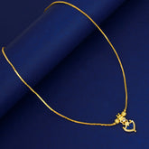 सरल पारंपरिक सोना मढ़वाया छोटा पालका पेंडेंट चेन