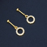 Sparkling Round CZ Gold Plated Bugadi Earrings