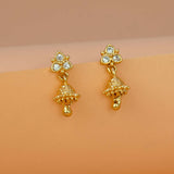 Gold-Plated-CZ-Small-Jhumka-Drop-Stud-Earrings